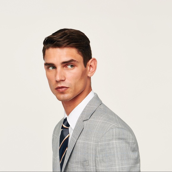 Zara Suits & Blazers Nwt Zara Man Grey Tartan Plaid Checkered Blazer Poshmark